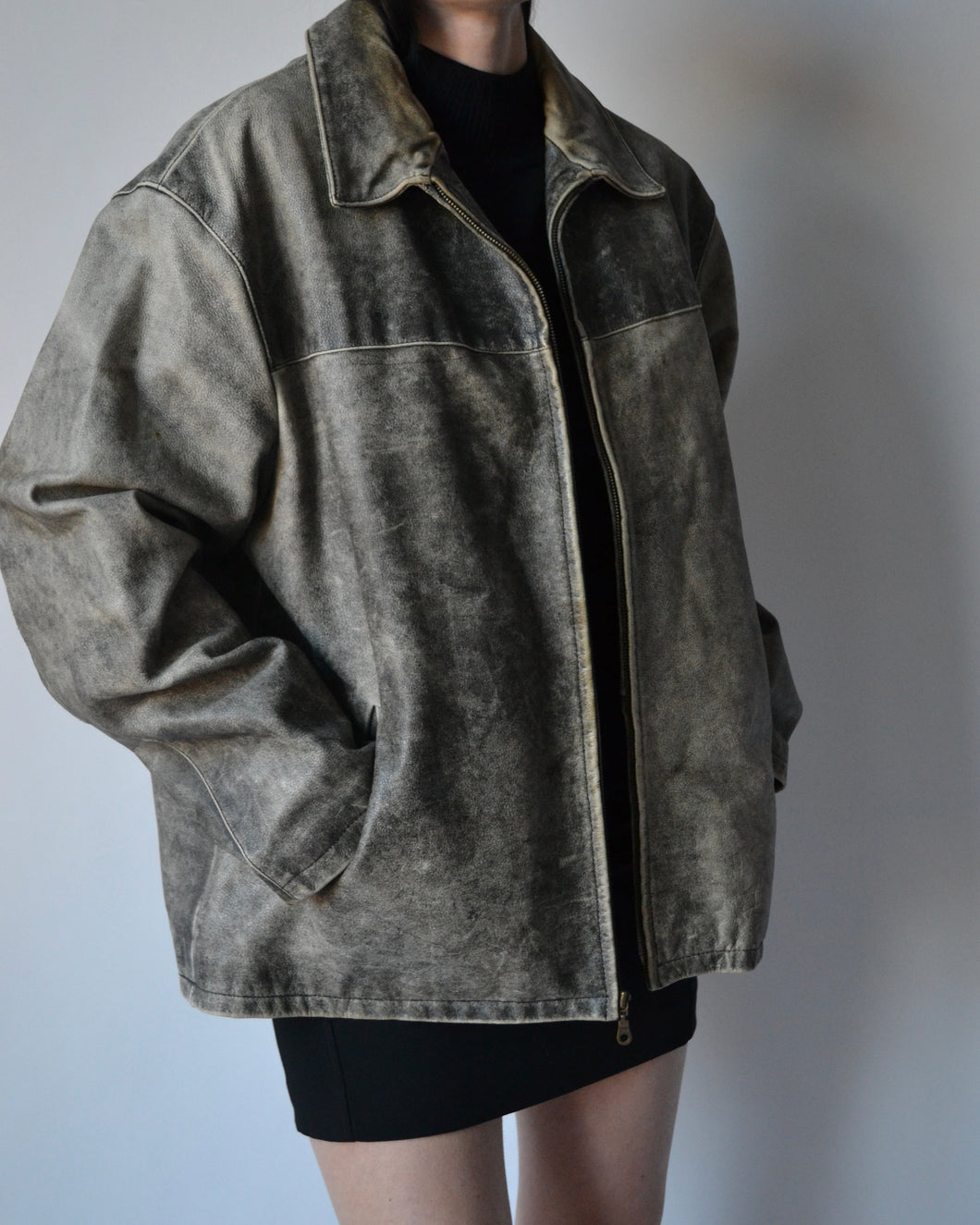 Distressed Leather Jacket