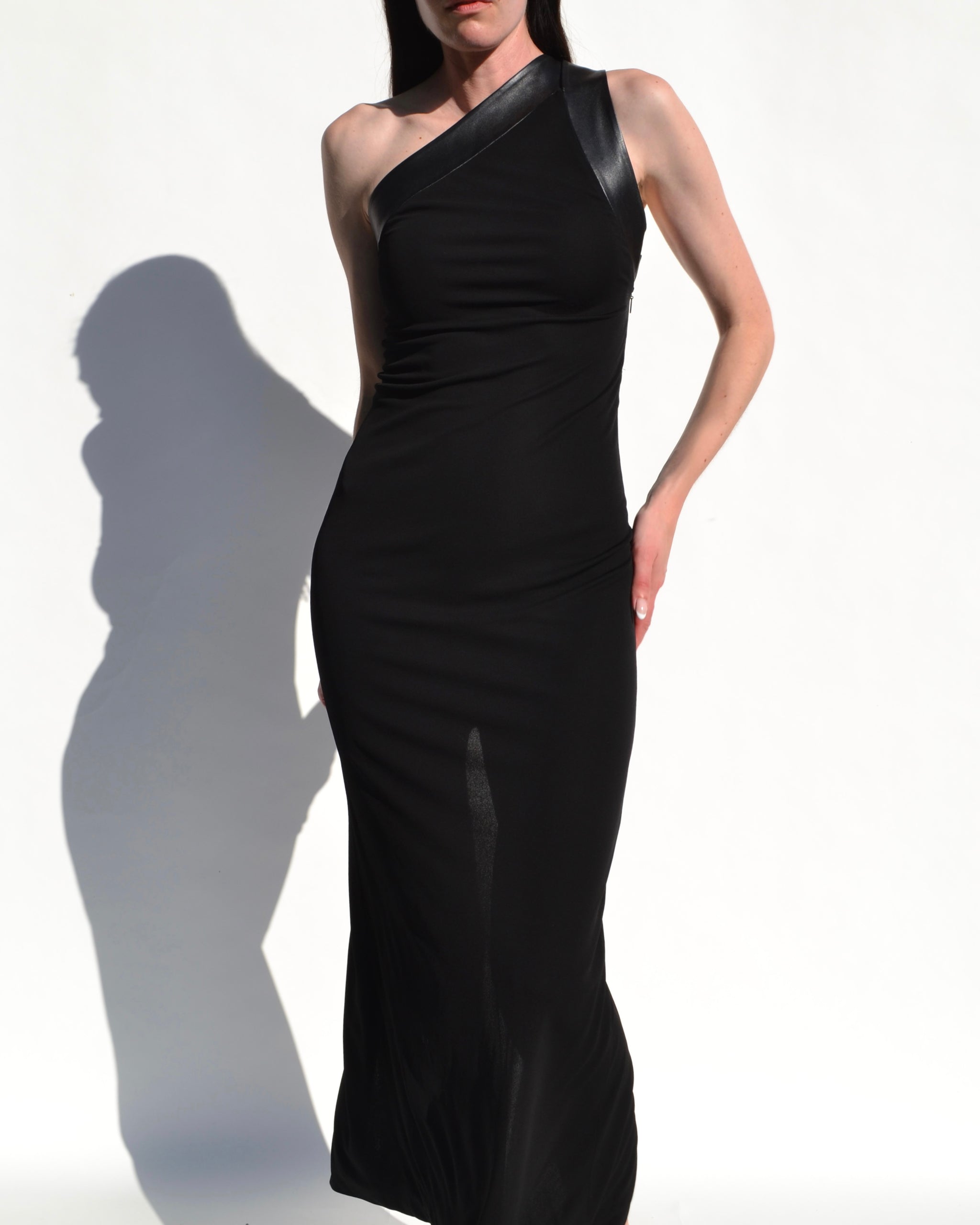 gucci one shoulder dress One Shoulder Asymmetric Lame Gown