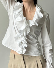 Load image into Gallery viewer, Ralph Lauren White Ruffled Button Up
