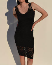 Load image into Gallery viewer, Vintage Black Lace Midi Dress
