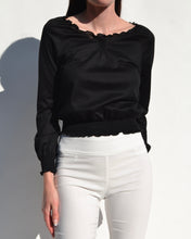 Load image into Gallery viewer, Black Miu Miu Smocked Long Sleeve
