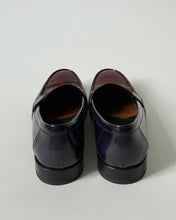 Load image into Gallery viewer, Prada Blue &amp; Burgundy Penny Loafers
