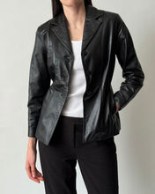 Load image into Gallery viewer, Vintage Black Leather Blazer
