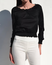 Load image into Gallery viewer, Black Miu Miu Smocked Long Sleeve

