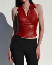 Load image into Gallery viewer, Vintage Danier Red Leather Halter Top
