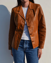 Load image into Gallery viewer, Tan Leather Blazer
