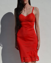 Load image into Gallery viewer, Vintage Red Lace Slip Dress
