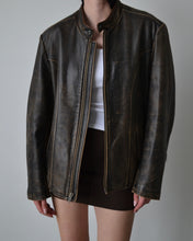Load image into Gallery viewer, Distressed Leather Moto Jacket
