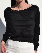 Load image into Gallery viewer, Black Miu Miu Smocked Long Sleeve
