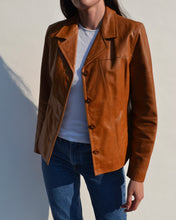 Load image into Gallery viewer, Tan Leather Blazer
