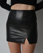 Load image into Gallery viewer, Vintage Black Danier Leather Mini Skirt

