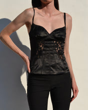Load image into Gallery viewer, D&amp;G Black Satin Corset Top
