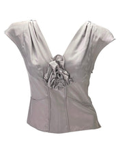 Load image into Gallery viewer, S/S 2003 Yves Saint Laurent by Tom Ford  Silk Floral Appliqué Blouse

