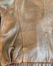 Load image into Gallery viewer, Brown Distressed Leather Bomber Jacket
