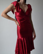 Load image into Gallery viewer, Vintage Betsey Johnson Red Silk Dress
