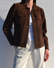 Load image into Gallery viewer, Brown Suede Button Up Jacket
