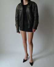 Load image into Gallery viewer, Distressed Leather Motorcycle Jacket
