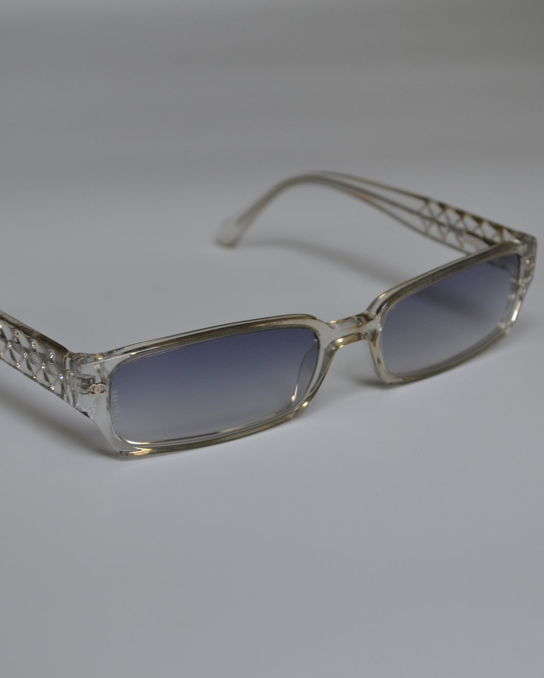 Chanel Transparent Rhinestone Micro Sunglasses
