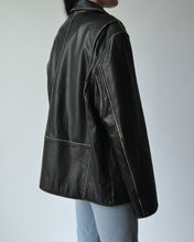 Load image into Gallery viewer, Black Distressed Leather Jacket
