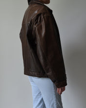 Load image into Gallery viewer, Brown Distressed Leather Jacket
