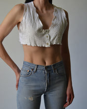 Load image into Gallery viewer, Vintage Cropped Sleeveless Button
