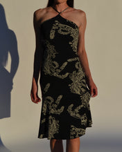 Load image into Gallery viewer, Vintage Black Floral Halter Dress
