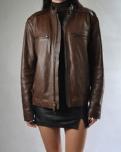 Load image into Gallery viewer, Brown Coach Leather Jacket
