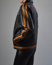 Load image into Gallery viewer, Diesel Black &amp; Orange Leather Jacket
