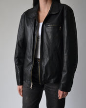 Load image into Gallery viewer, Black Leather Zip Up Jacket
