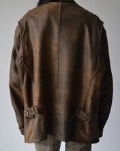 Load image into Gallery viewer, Brown Distressed Leather Jacket
