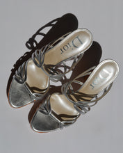 Load image into Gallery viewer, Christian Dior Silver Strappy Platform Sandals
