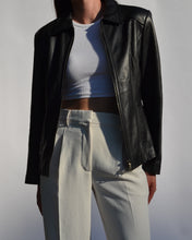 Load image into Gallery viewer, Black Leather Double Zip Jacket
