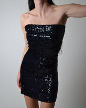 Load image into Gallery viewer, Midnight Blue Sequin Mini Dress
