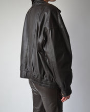 Load image into Gallery viewer, Dark Brown Leather Bomber

