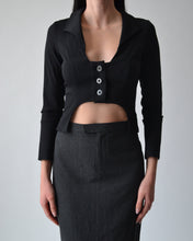 Load image into Gallery viewer, Vintage Black Button Up Top/Blazer
