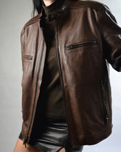 Load image into Gallery viewer, Brown Coach Leather Jacket
