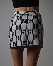Load image into Gallery viewer, Black &amp; White Number Checkered Mini Skirt
