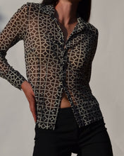 Load image into Gallery viewer, Sheer Geometric Patterned Button Up

