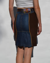 Load image into Gallery viewer, D&amp;G Corduroy Panelled Denim Skirt
