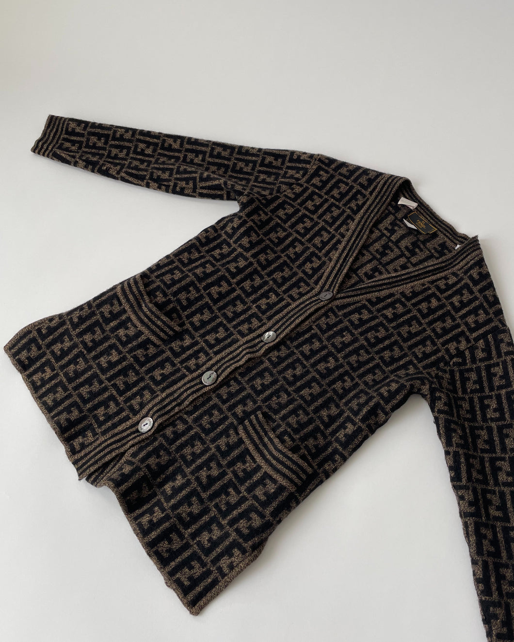 Vintage Fendi Monogram Wool Cardigan
