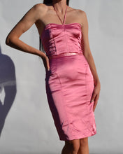 Load image into Gallery viewer, Y2K Hot Pink Satin Halter Dress
