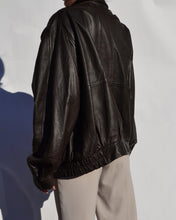 Load image into Gallery viewer, Vintage Brown Leather Bomber Jacket
