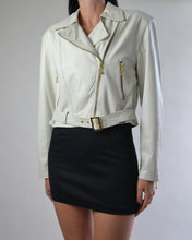 Load image into Gallery viewer, White Danier Cropped Leather Jacket
