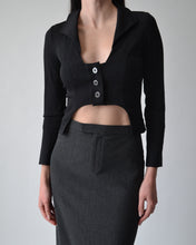 Load image into Gallery viewer, Vintage Black Button Up Top/Blazer
