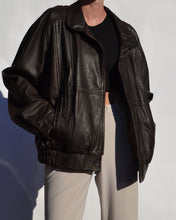 Load image into Gallery viewer, Vintage Brown Leather Bomber Jacket
