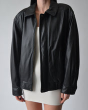 Load image into Gallery viewer, Vintage Black Leather Bomber
