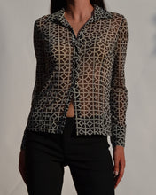 Load image into Gallery viewer, Sheer Geometric Patterned Button Up
