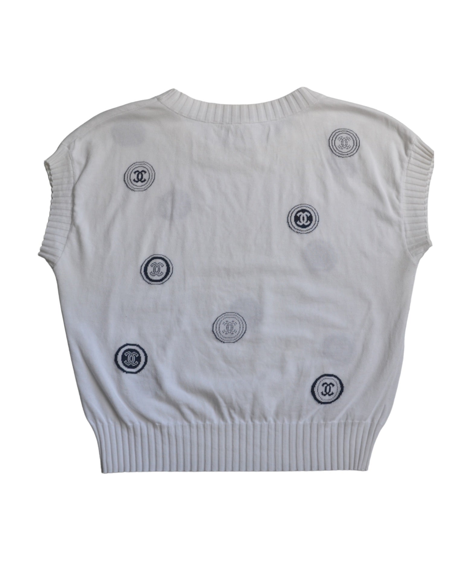 Chanel CC Logo Short Sleeve Sweater – 23 Lux