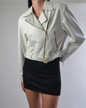 Load image into Gallery viewer, White Danier Cropped Leather Jacket
