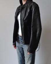 Load image into Gallery viewer, Black Leather Motorcycle Jacket
